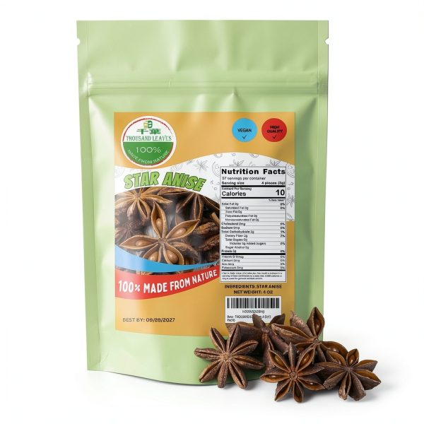 Star Anise Spice THOUSAND LEAVES 4 Ounce Resealable Bag-1