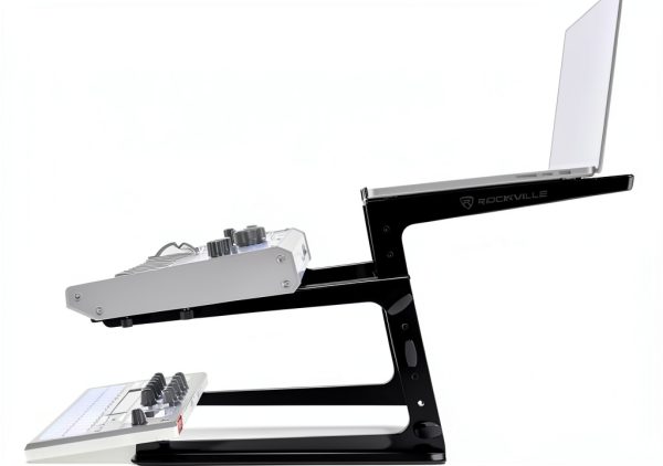 Rockville Dual Shelf DJ Controller Stand-7