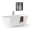 Freestanding Soaking Tub Bakiwhs Acrylic White 67in-0