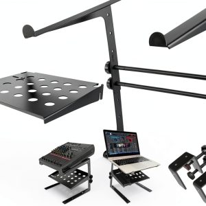 LTS-03B Two-Tier DJ Stand Portable Black-0