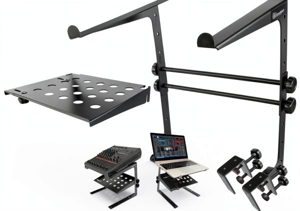 LTS-03B Two-Tier DJ Stand Portable Black-0