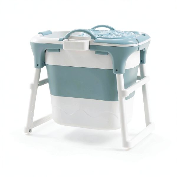 Portable Bathtub Juannia Blue Foldable Soaking Tub-4
