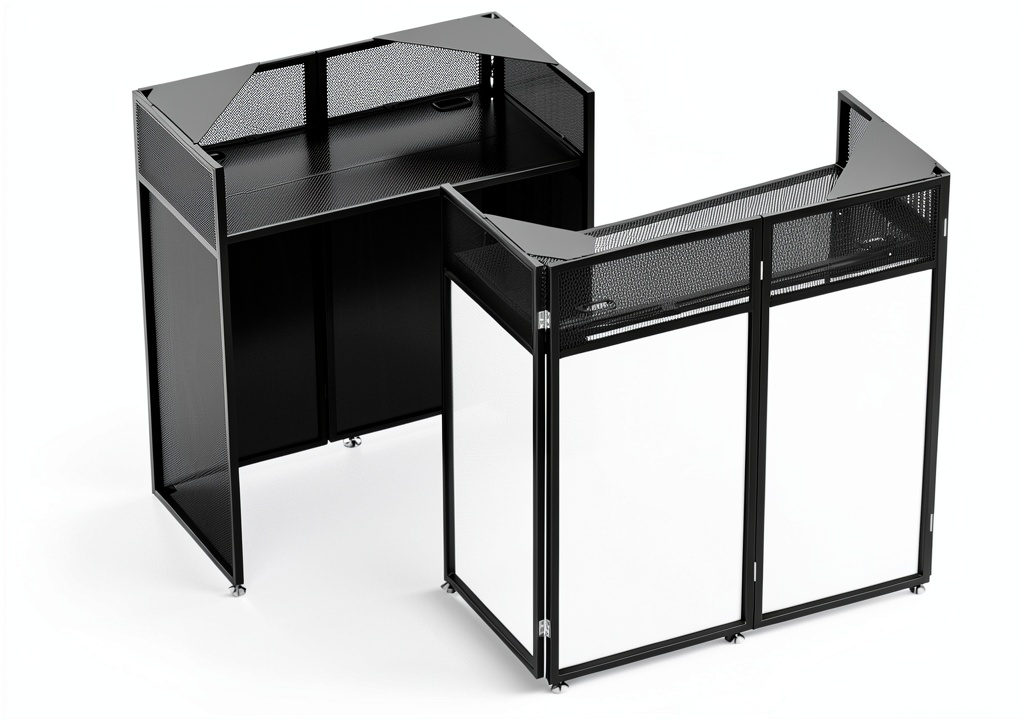 Portable DJ table stand with large work space and durable bag