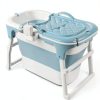 Portable Bathtub Juannia Blue Foldable Soaking Tub-1