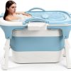 Portable Bathtub Juannia Blue Foldable Soaking Tub-0