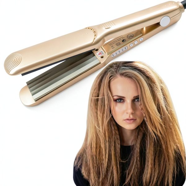 Hair Crimper Iron YOMCI Black Ceramic Fast Heat-0