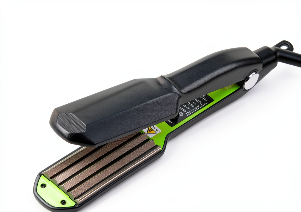 SM LITERS BEAUTY hair crimper in a modern bathroom setting