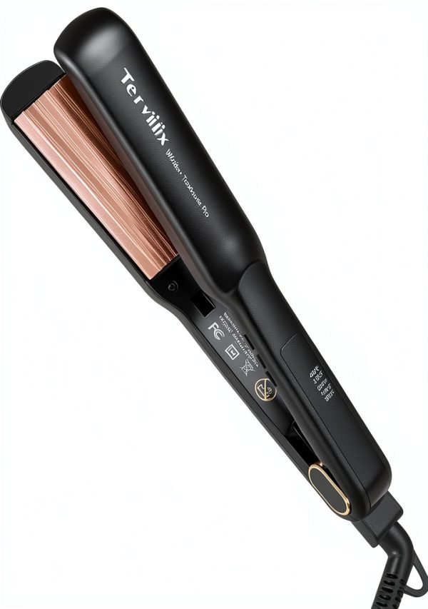 Terviiix 24K Titanium Hair Crimping Iron TXB014W 1.5 Inch Wide Plates-0