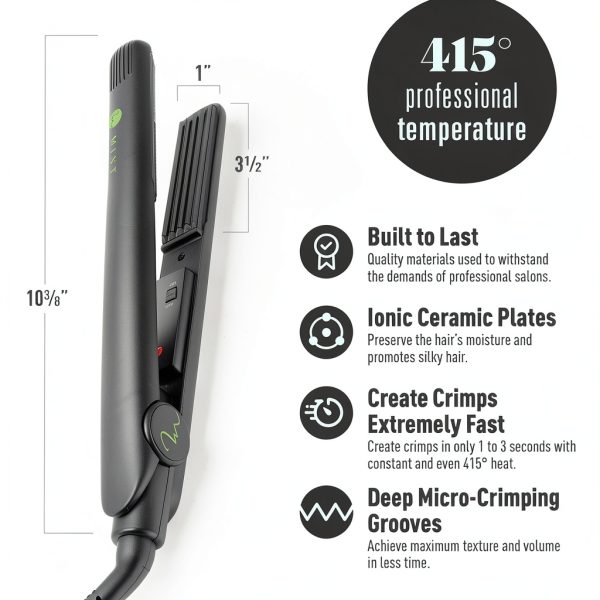 MINT Professional Hair Crimping Iron 415F Dual Voltage Ceramic Ionic-4