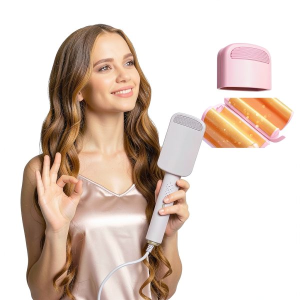 UJIO 1.25" Beach Wave Curling Iron Model UJ-3213 Purple Beige Pink-5