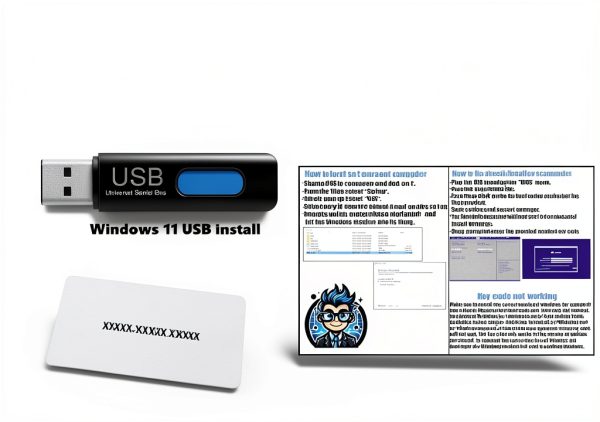USB Compatible with Windows 11 Pro Upgrade Tool Micosoft with Key-4